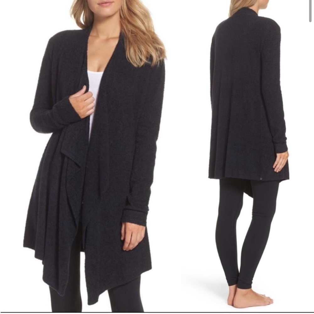Barefoot Dreams Black CozyChic Lite Island Wrap Cardigan Size S/M